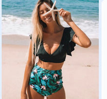 Load image into Gallery viewer, Print high-waisted bikini
